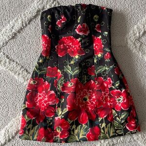 Floral Strapless Mini Dress
